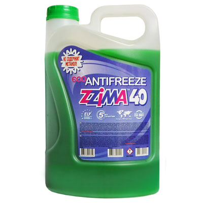 Антифриз Zzima 40 5L зеленый (4.500кг)