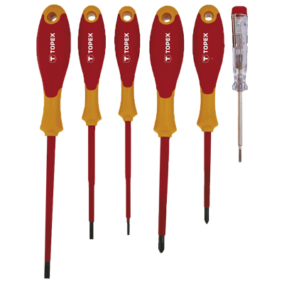 Отвертки набор 5 шт + тестер 1000В (1721)