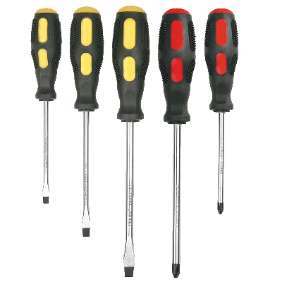 Отвертки набор 5шт черные (1724)