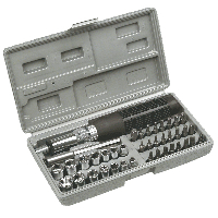 Отвертка с трещ+наконечники и головки, наб40шт (1401)