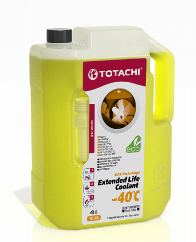 Антифриз TOTACHI EXTENDED LIFE COOLANT -40 C 4L желтый