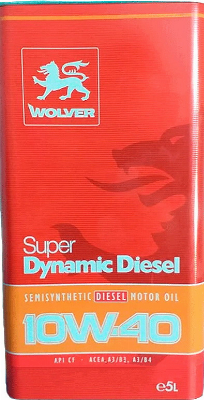 WOLVER Super Dynamic Diesel CF 10W-40 5L ж/б