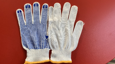 Перчатки трикотажные  с ПВХ точкой белые (48-50гр)