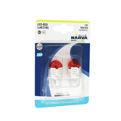 Лампа LED W21 RED 1.75W W3x16d (2 шт.) 18100