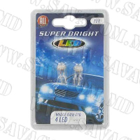 Лампа 12V 4 neon  T10 2шт. бел.№11615