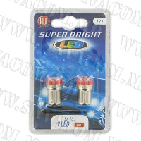 Лампа 12V 9 neon  BA15S 2шт. крас.№11634