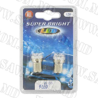 Лампа 12V 9 neon  BA15S 2шт. бел.№11636